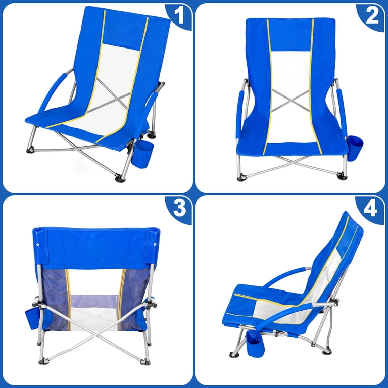 SUNSPIRE Beach Chair for Adults Low Back Portable Folding Camping
