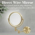 thumbnail image 4 of Jerdon Wall-Mounted Makeup Mirror With Lights - Direct-Wired Lighted Makeup Mirror with 8X Magnification & Gold Finish - Model HL88BGLD, 4 of 9