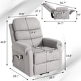 thumbnail image 2 of Lift Chair Recliners for Elderly ,28.7"L Small Electric Lift Chairs with Massage & Heating,Power Contorl,Gray, 2 of 7