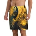 thumbnail image 2 of Susaid Elegant Gold Leaf Peacock Print Men's Swim Trunks Hawaiian Bathing Mesh Lining Suit Swimsuits Beach Shorts with Pockets-X-Large, 2 of 6