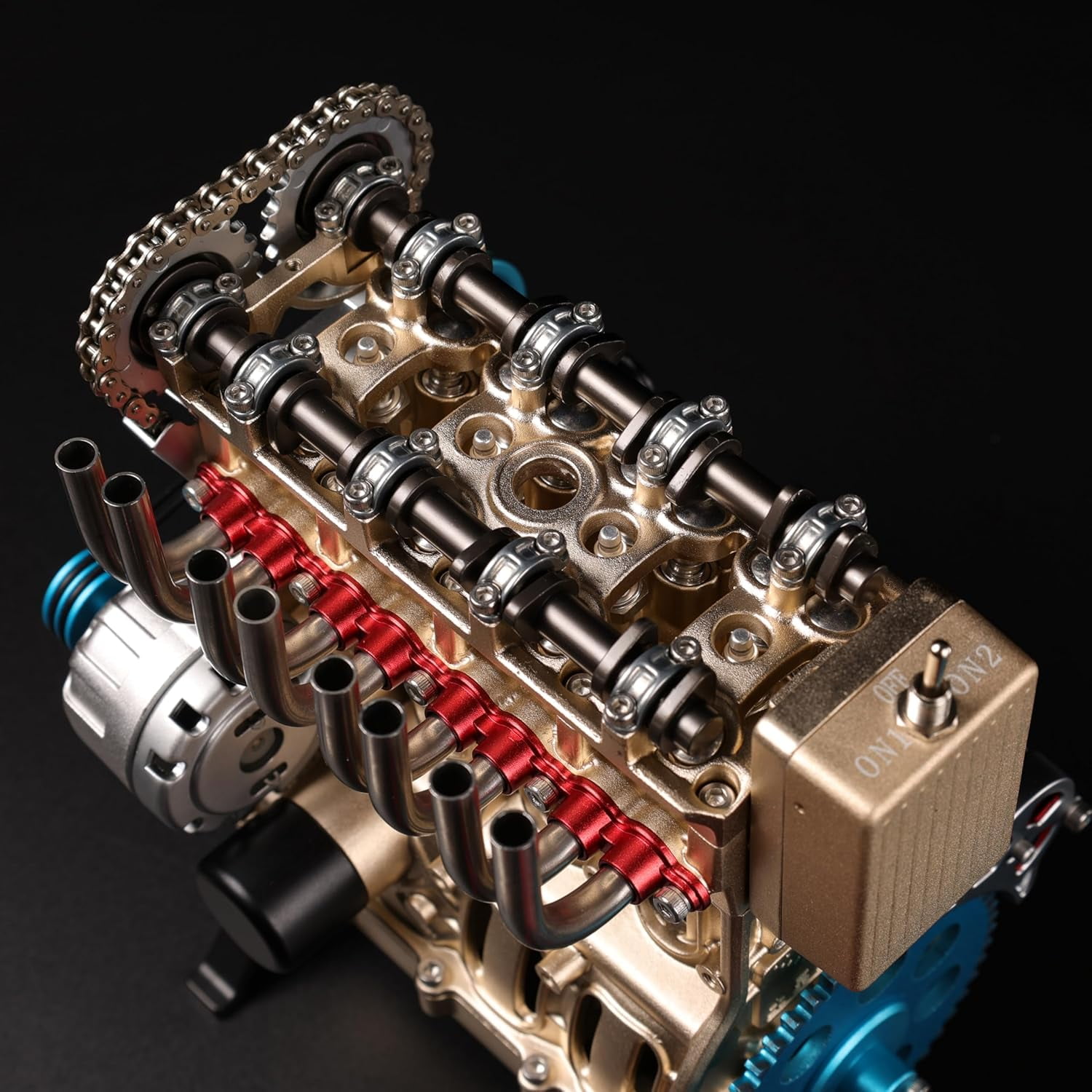 TECHING v4 Engine Model kit Full Metal Model Engine Assembly Kit Kids Run Adults 350+Pcs Assembly time 4 Hours DIY Toy Gift