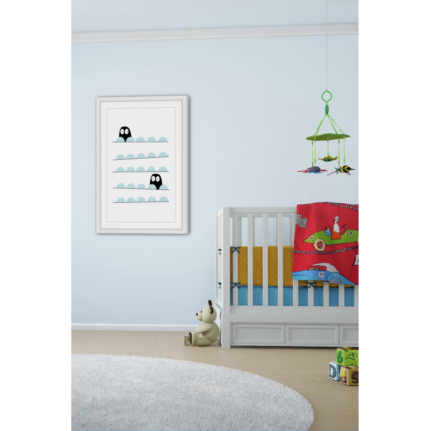 Marmont Hill "Hiding in Blue" by Katarina Snygg Framed Painting Print