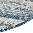 thumbnail image 5 of Unique Loom Outdoor Modern Collection Area Rug - Cartago (3' Round Blue/Ivory), 5 of 6