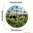 thumbnail image 2 of ZXCXRQFa Farm Animal Cow Group Silent Non Ticking Wooden Clock 10 Inch, Round Wall Clock,Decorative for Living Room, Kitchen, Home,Bathroom, Bedroom, Office or School, 2 of 7