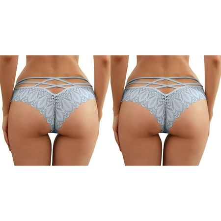 2 Pack Panties For Women Crochet Lace Lace Up Panty Hollow Out Underwear Pants Lingerie for Women Lingerie Stockings for Women Stockings Women Lingerie Waist Lingerie Stockings for plus