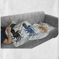 thumbnail image 6 of Octopus Soft Flannel Fleece Blanket, Composition Grunge Sea Nautical Aquatic Under Water Life Nature Artwork, Cozy Plush for Indoor and Outdoor Use, 50" x 60", Burgundy Green Black, by Ambesonne, 6 of 6