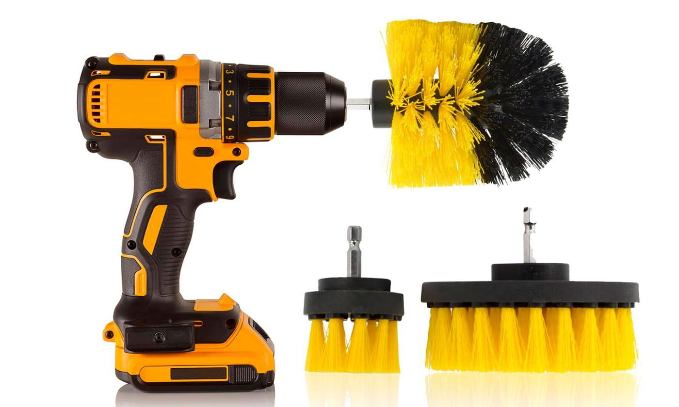 13 Piece Scrub Brush Drill Attachment Set Kit For Heavy Duty Scrubbing Include 