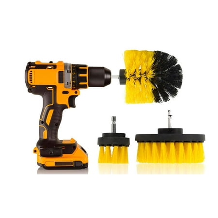 Drill Brush Attachment Set - Power Scrubber Brush Cleaning Kit - All Purpose Drill Brush for Bathroom Surfaces, Grout, Floor, Tub, Shower, Tile, Corners, Kitchen, Automotive, Grill - Fits Most (Best Way To Clean Kitchen Floor Tile Grout)