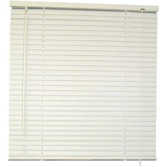 DESIGNER'S TOUCH 1-INCH VINYL MINI BLINDS, WHITE, 71X72"