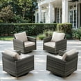 thumbnail image 2 of POCASSY Swivel Rocking Patio Wicker Chairs with Cushions (Set of 4), 2 of 12