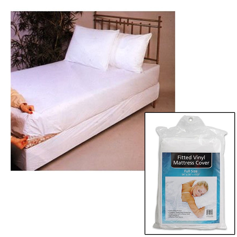 Full Size Bed Mattress Cover Plastic White Waterproof Bug Protector