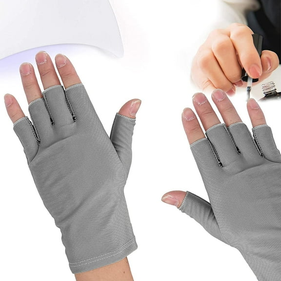 1 pair UV Glove Manure Glove Glove Anti UV Fin-Free Gloves pure Color Solar Nailor Protection Gloves, Protect Your Hands UV Ray Lamp Manure Drying Machine(Gray)