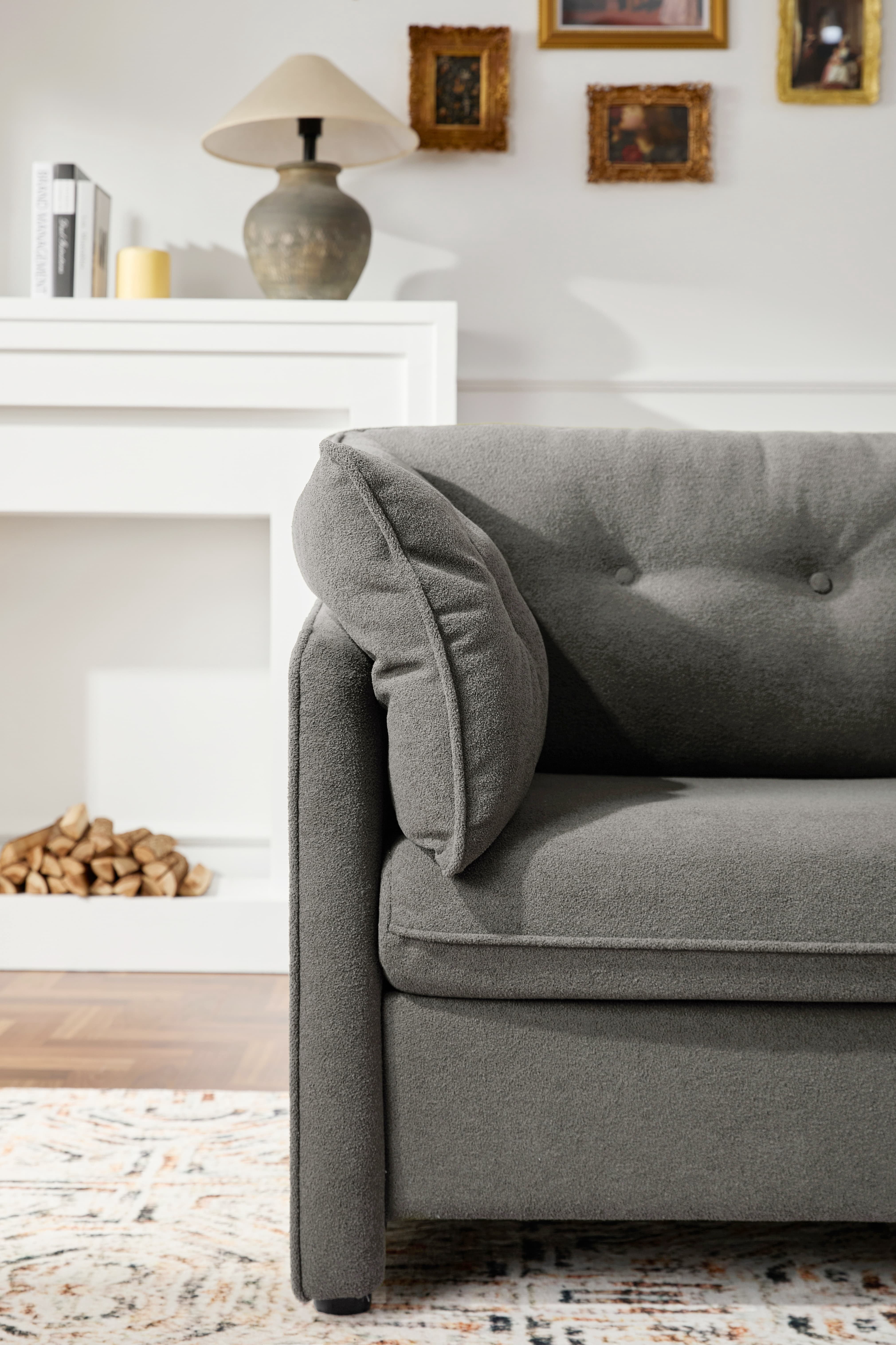 MAYEERTY Modern Style Chenille Oversized Accent Armchair for Living Room, Bedroom, Gray