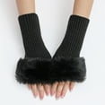 thumbnail image 2 of Short Plush Gloves Autumn And Winter Women's Cute Wrist Knitted Wool Warm Fingerless Gloves Mittens for Women Cold Weather Insulated Gloves Mittens Women Gloves Mittens Men Winter Warm Gloves Mittens, 2 of 4