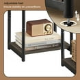 thumbnail image 5 of LEDREM Industrial 2-Pack Accent End Tables, Sturdy Steel Frame & Particleboard, Easy assembly, Adjustable Feet Slim Side Table, Brown & Black, 5 of 6