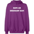 thumbnail image 2 of OXI Hoodie Sweatshirt - Have An Ordinary Day, Basic Casual Hoodie for Men's and Women Fleece Hoodie Long Sleeve - Purple 3X-Large, 2 of 3