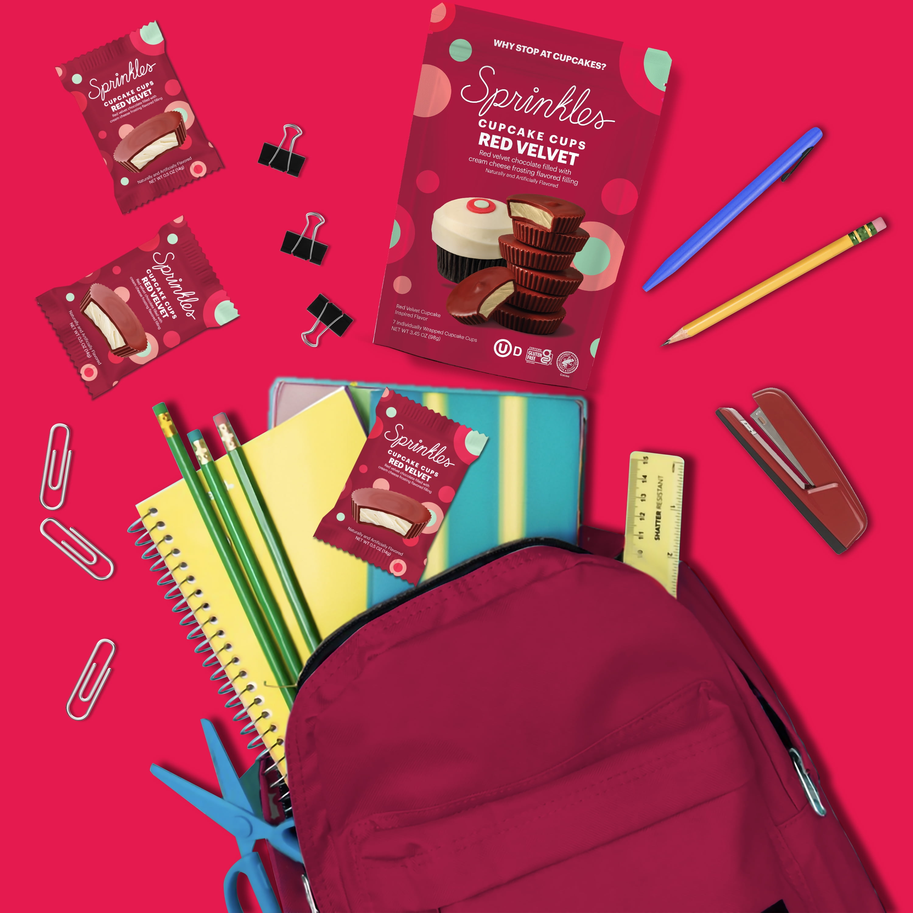 Sprinkles Premium Red Velvet Cupcake Cups, 3.45oz Pouch, Gluten Free