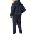 thumbnail image 4 of Timoontee Men's 2 Piece Tracksuit Set Outfit Long Sleeve Hoodies Zip Up Sweatshirts with Drawstring Sweatpants for Hiking Jogging Workout Relaxed Fit Casual Clothes Navy XL, 4 of 8