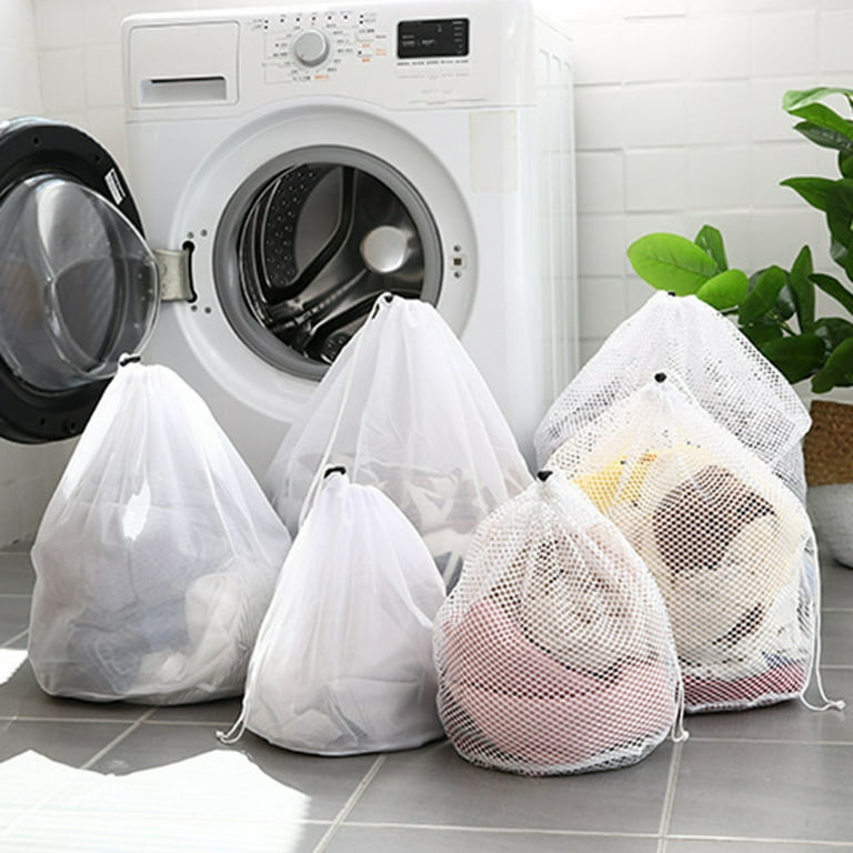 Walbest Mesh Laundry Bag, Anti-Deform Tough Washing Net Bag with  Drawstring, Durable Wash Bag for Delicates, Garment Laundry Mesh Bag for  Family, College Dorm, Apartment (Coarse Net/ Fine Mesh) 