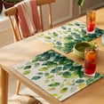thumbnail image 4 of Country Leaf Placemats Set of 4, Watercolor Green Eucalyptus Leaves Vintage Linen Texture Non-Slip Place Mats Washable Table Mats for Kitchen Dining Table Decorations Indoor/Outdoor, 4 of 9