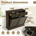 thumbnail image 6 of Magic Union Tilt Out Laundry Hamper Cabinet, 22 Gallon Double Hidden Laundry Hamper, Wooden Trash Can Cabinet with 2 Drawers, Farmhouse Garbage Can for Bathroom, Kitchen, Living Room, 6 of 8