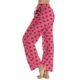 thumbnail image 6 of ZyeKqe Valentine's Day Pajamas Pants for Women Drawstring Low Waisted Pants Straight Wide Leg Sleep Bottoms, 6 of 7