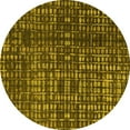 thumbnail image 1 of Ahgly Company Machine Washable Indoor Round Abstract Yellow Modern Area Rugs, 8' Round, 1 of 4