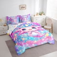 thumbnail image 2 of Erosebridal Ocean Animal Axolotl 7-Piece Bedding Comforter Set,Pink Kawaii Salamander King Bedding Sets For Girl,Reversible, 2 of 7