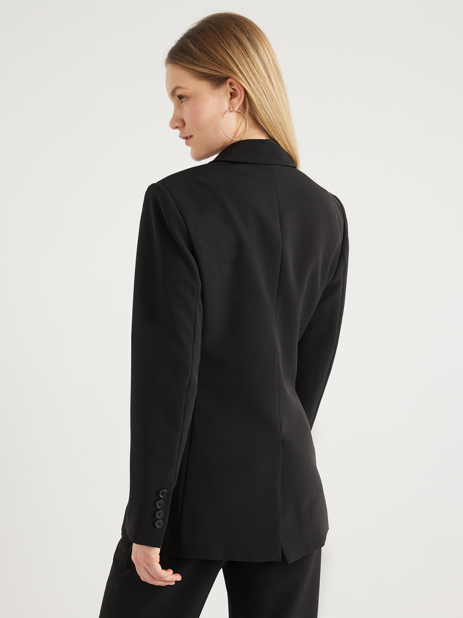 Scoop Women's & Women's Plus Crepe One Button Suit Blazer, Sizes XS-4X