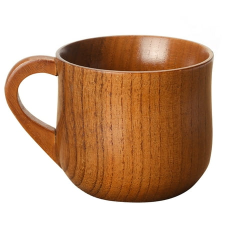 Juice Mug With Straw Stylish Wooden Handled Cup Coffee Tea Beer Juice Milk Mug Jujube Wood Cups Gift Decoration Volume:165ml Style:1# ()
