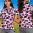 thumbnail image 4 of Binienty Palm Tree Matching Golf Shirts for Couples Fashion Athletic T-Shirts Tennis Outfits Funny Golf Shirt for Men Women Daily Wear ,Short Sleeve Quarter Zip Pullover, 4 of 7