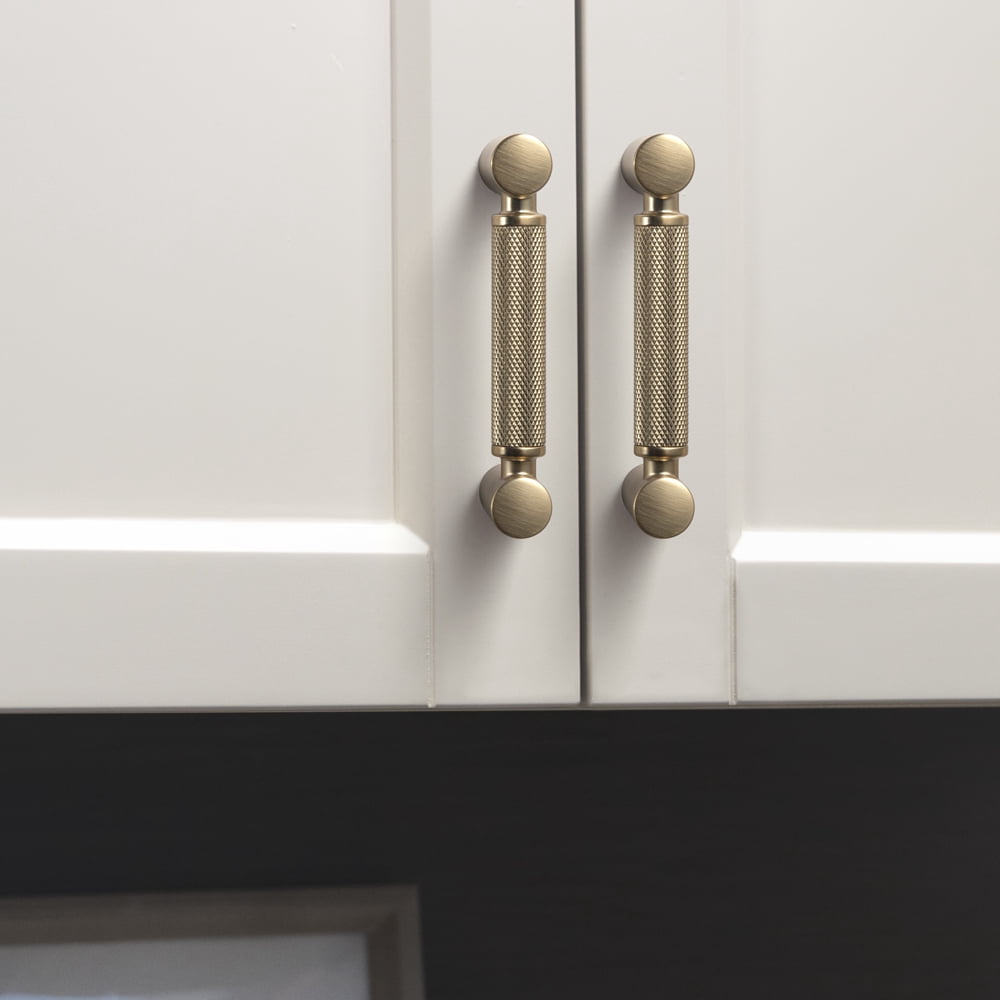Goo-Ki 6 Pack 3''(76mm) Hole Center Champagne Bronze Cabinet Pulls, Zinc Alloy Knurled Grip Cabinet Handles for Drawer,Dresser,Cupboard Wardrobe Cabinet