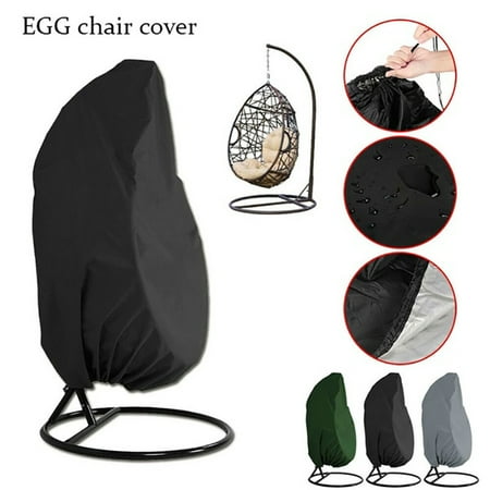 Hobby Lobby Patio Chairs Waterproof Cover for Patio Hanging Egg Swing Chair, Windproof Heavy Duty Garden Furniture Protector - 75”H x 45”D Black ()