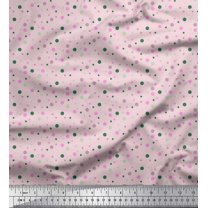 Soimoi Purple Heavy Canvas Fabric Polka Dots Print Fabric by the Yard 58 Inch Wide