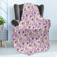 thumbnail image 4 of Paisley Soft Flannel Fleece Throw Blanket, Watercolor Painting Look Peony Flowers Traditional Design, Cozy Plush for Indoor and Outdoor Use, 50" x 70", Magenta Purple Yellow, by Ambesonne, 4 of 5