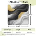 thumbnail image 2 of Black White Marble Gold Wave Pattern Square Fitted Tablecloth with Elastic Edge,Square Table Cover,Washable Elastic Table Cover for Home Kitchen Party Decor 36"x36", 2 of 6
