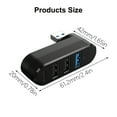 thumbnail image 3 of 180° Degree Rotatable 4 Port USB3.0 Hubs USB Rotating Hubs with USB C Powered Data Port USB Extender for Laptop PC, 3 of 8