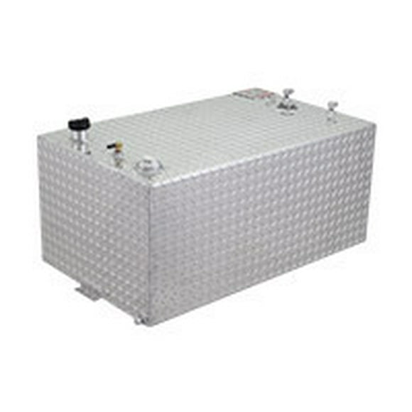 RDS Tanks Liquid Transfer Tank 71110 DOT Approved; Gasoline or Diesel; 55 Gallon Capacity; Rectangle; Diamond Tread; Aluminum; Used For Transferring Fuel To Automobiles/Boats/4-Wheelers/Generators
