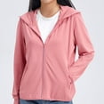 thumbnail image 7 of Frostluinai Women's UPF 50+ Sun Protection Hoodie Zip Up Long Sleeve Drawstring Sun Shirts Plus Size Solid Athletic Jackets for Beach Travel, 7 of 7