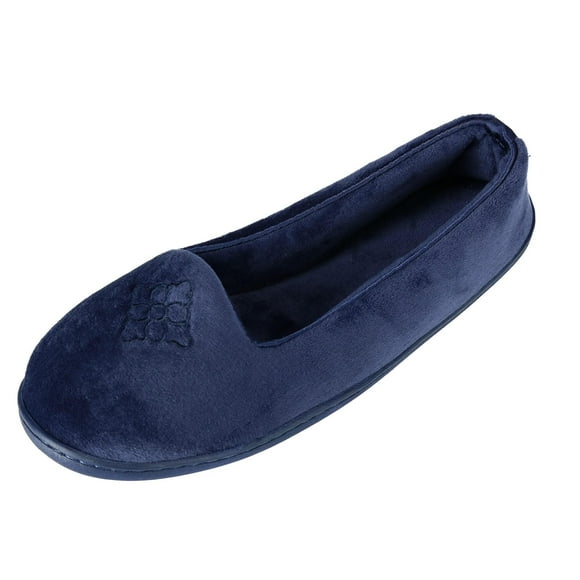 Dearfoams Women's Microfiber Velour Closed Back Slippers