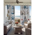 thumbnail image 3 of Blue Oceans Beach Black Out Curtains 54 Inch Long, Short Curtains for Small Window, Nautical Coastal Starfish Seashell Room Darkening Farmhouse Window Curtains for Kitchen Bedroom 42"x54" 2 Panels, 3 of 8