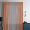 thumbnail image 5 of Orange Gray Ombre Semi Sheer Curtains Drapes for Living Room, Bedroom, French Doors Window 45 Inches Long, Modern Gradient Abstract Art Rod Pocket Chiffon Curtain Drapery Voile Draperies Panel, 5 of 6