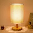 thumbnail image 4 of Bedroom Ambient Lighting Fixture: Linen Fabric Circular Shade Bedside Lamp with Soft, Non-Glaring Illumination – Minimalist Design for Decorative & Functional Use, Yellow Finish, 4 of 5