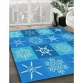 thumbnail image 2 of Ahgly Company Indoor Rectangle Patterned Neon Blue Area Rugs, 5' x 7', 2 of 6