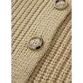 thumbnail image 6 of Aleumdr Cardigans for Women 2025 Fall Winter Long Sleeve Cable Knit Open Front Button Sweaters Khaki US 12-14, 6 of 6