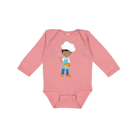 

Inktastic African American Boy Boy Baking Boy With Apron Gift Baby Boy Long Sleeve Bodysuit