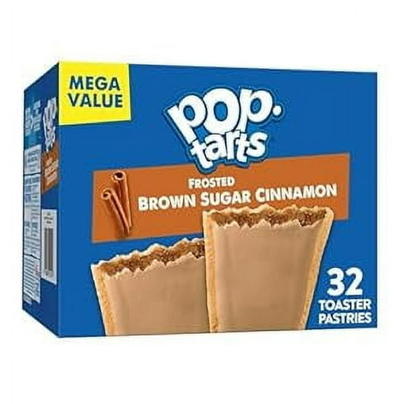 2 Pack Pop-Tarts Breakfast Toaster Pastries, Frosted Brown Sugar Cinnamon, Family Pack (32 Count)