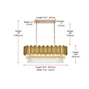 Elegant Lighting Willow 36 Rectangular Chandelier in Satin Gold
