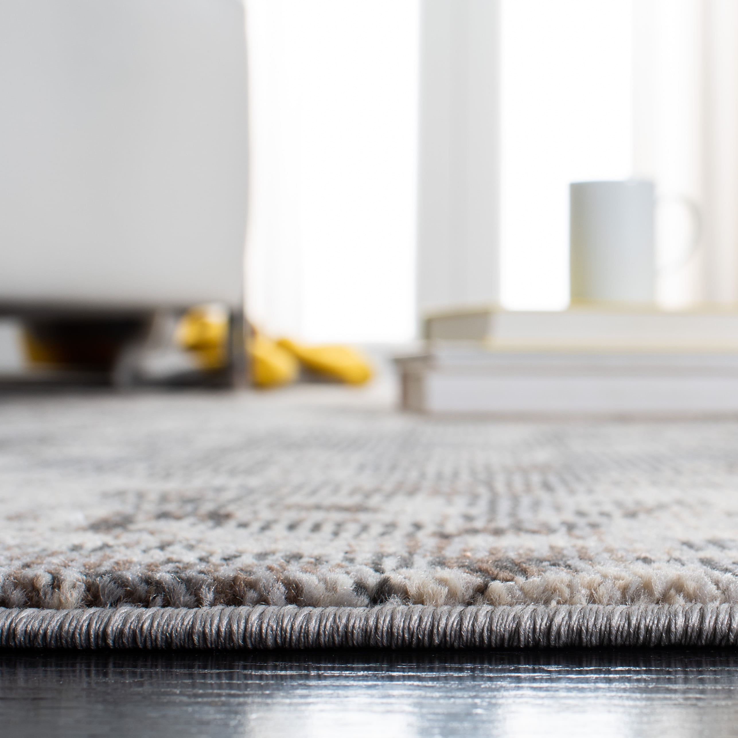 SAFAVIEH Madison Candelario Abstract Polka Dots Runner Rug, Grey/Beige, 2' x 8'