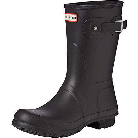 HUNTER Boots Women's Original Short Classic Rain Boot Black 8 Medium US
